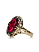 Пръстен Рубин 14K жълто злато Винтидж стил vrc082y